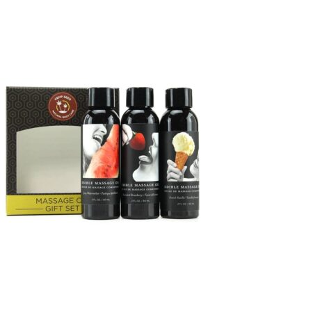 Hempseed Edible Massage Oil Gift Set in 2oz/60mL x 3