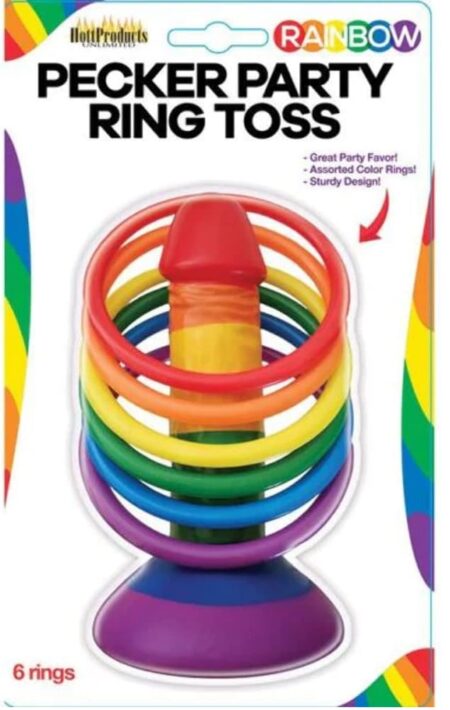 Rainbow Pecker Party Ring Toss Game 6 Rings