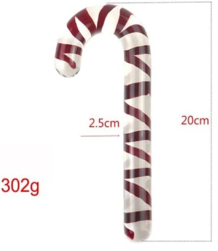 Glass Icicles No 59 Candy Cane Glass Dildo Sex Toy Hypoallergenic Clear/Red