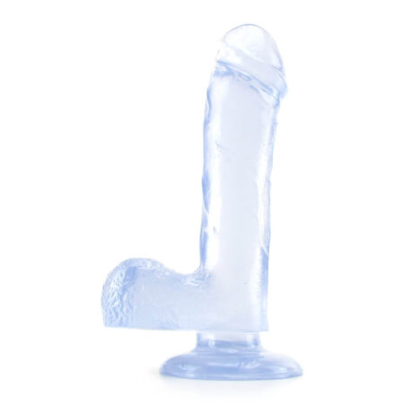 Basix 7.5 Inch Suction Base Dildo in Clear