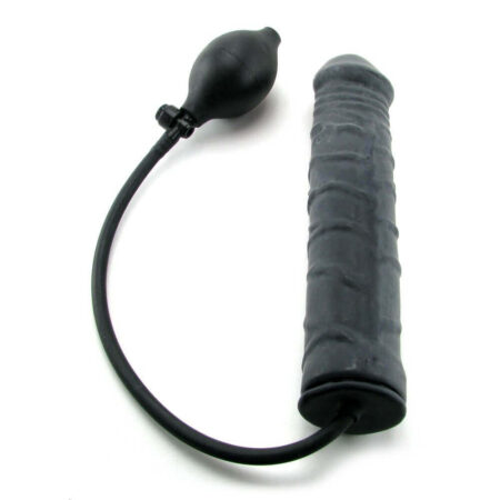 Inflatable Stud 9.5 Inch Dildo in Black